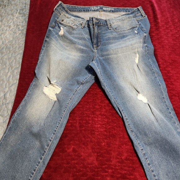 Torrid Blue Distressed Jeans - Picture 7 of 9